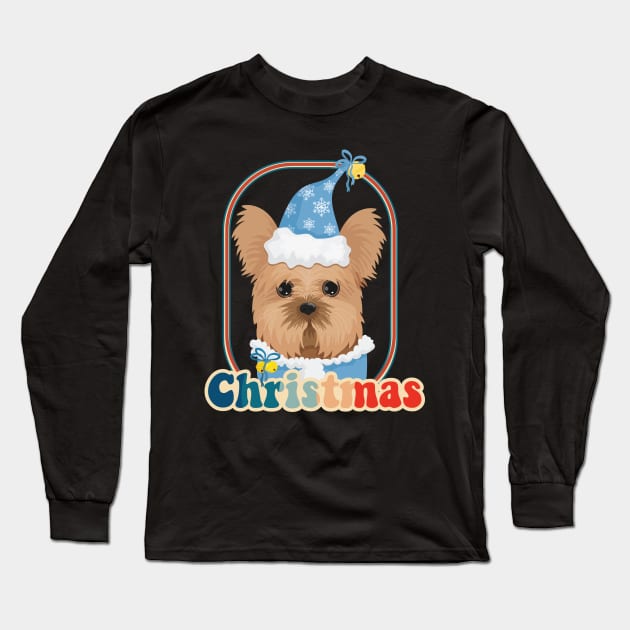 Merry Christmas My Best Friend Dog | Yorkshire Terriers Long Sleeve T-Shirt by i am Cuta